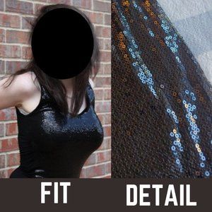 Maurices Studio Y Black Sequin Tank Top